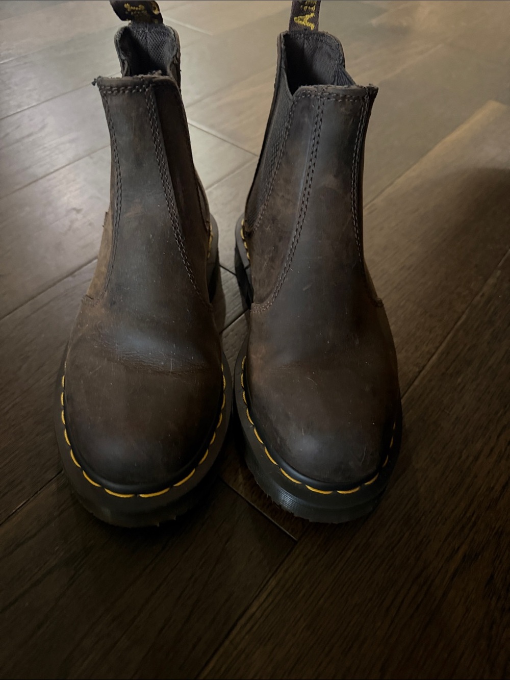 Dr. Martens Men's Brown Chukka Boots with Yellow Stitching